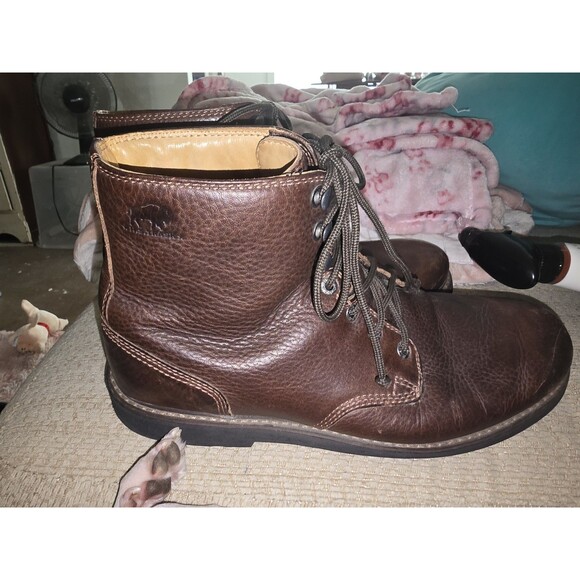 H.s TRASK Mens Ankle LACE UP Boots  10.5M  Brown Leather H8501-200 HTF - Picture 1 of 7